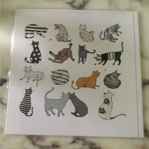 UK Designer Blank Greeting Card for Cat Lovers